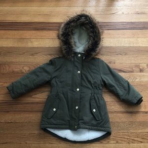 Toddler girl green parka